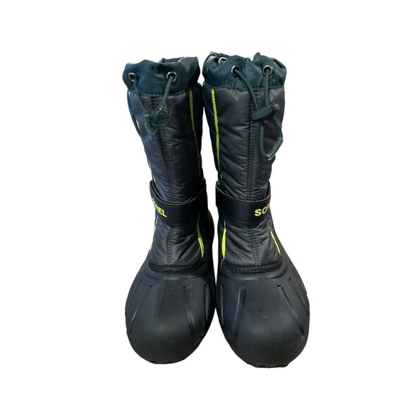 Sorel Women's Flurry Winter Snow Boots Size 6 Black Green Insulated Waterproof - Picture 6 of 8